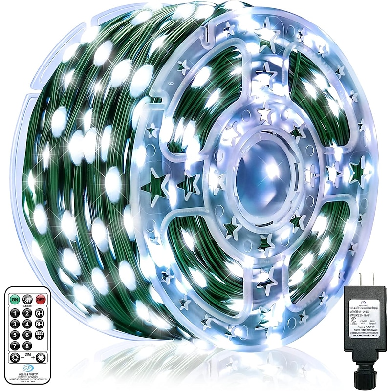 100m Outdoor Waterproof LED Light Strips String Lights Christmas String Lights 1000 LEDs 329FT White Creative String Lights Holiday Lights Party Holiday Wedding 29V