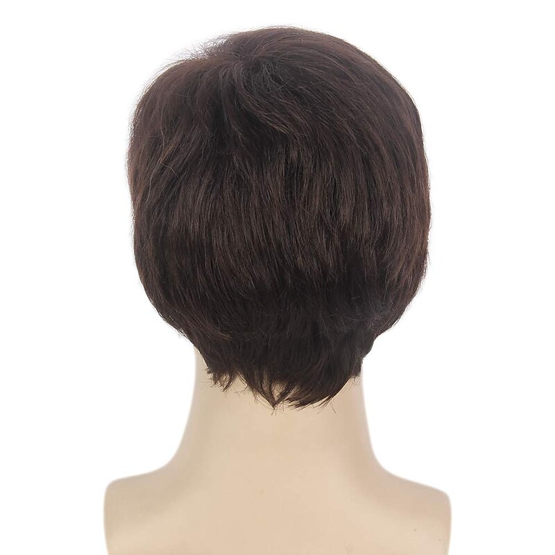 Mens Brown Wig Short Layer Wavy Wigs for Men Natural Synthetic Hair Wig for Man Men Guy Cosplay Anime Party Costume Anime4