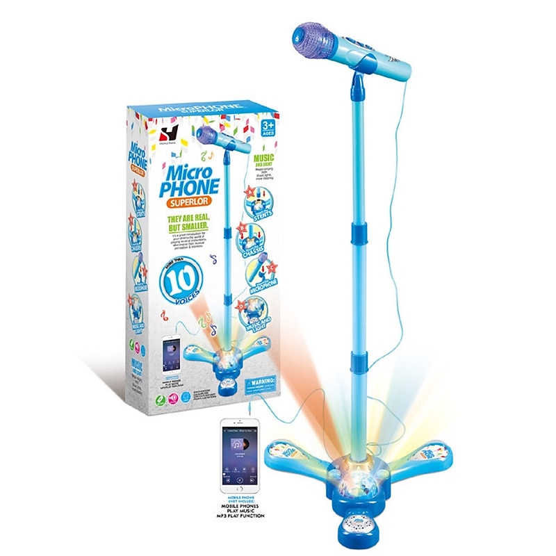 s Early Education Microphone Single Microphone Music Microphone With Stand Simulation Karaoke Toys 's Gifts Over 6 Years Old