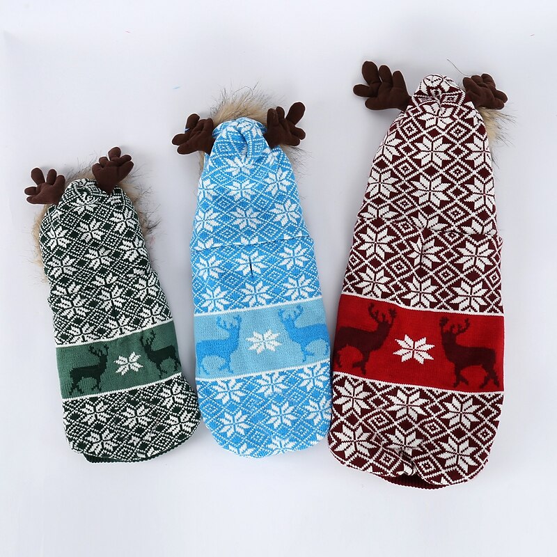 Christmas Pet ugly Sweater Cat Dog Clothes Teddy Bears Elk Small Medium and Large Dog New Year Dog Sweater3