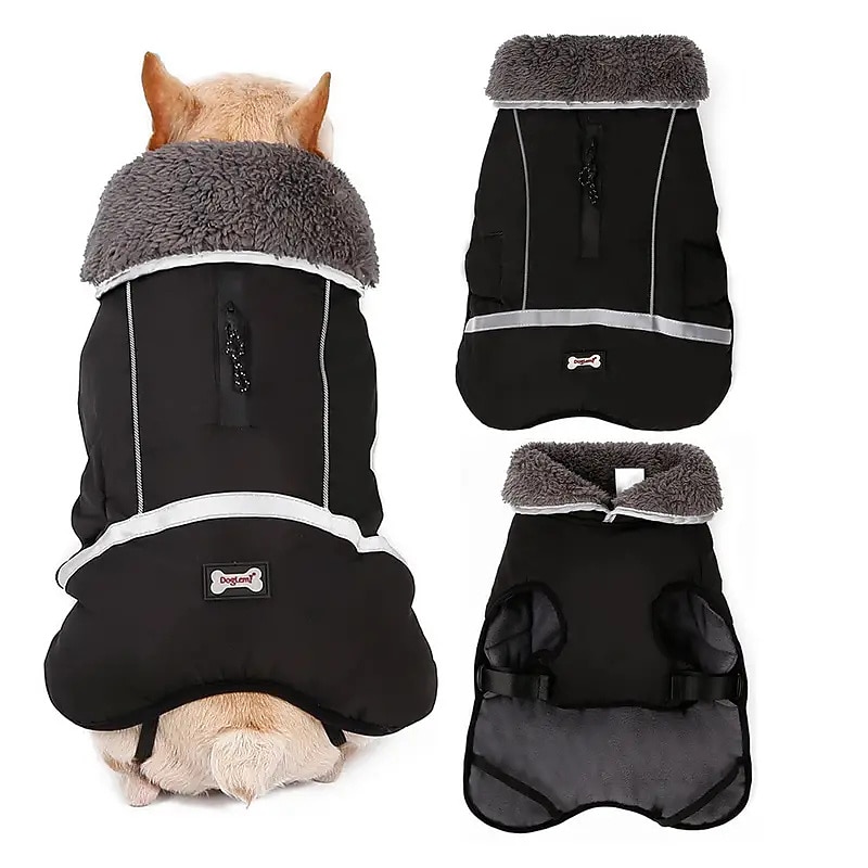 Dog Cat Coat Jacket Vest Fashion Party Winter Reflective Waterproof Warm Breathable Washable Christmas Halloween Outdoor Casual Daily Dog Clothing for Golden Retriever Corgi Bichon Frise Pomeranian2