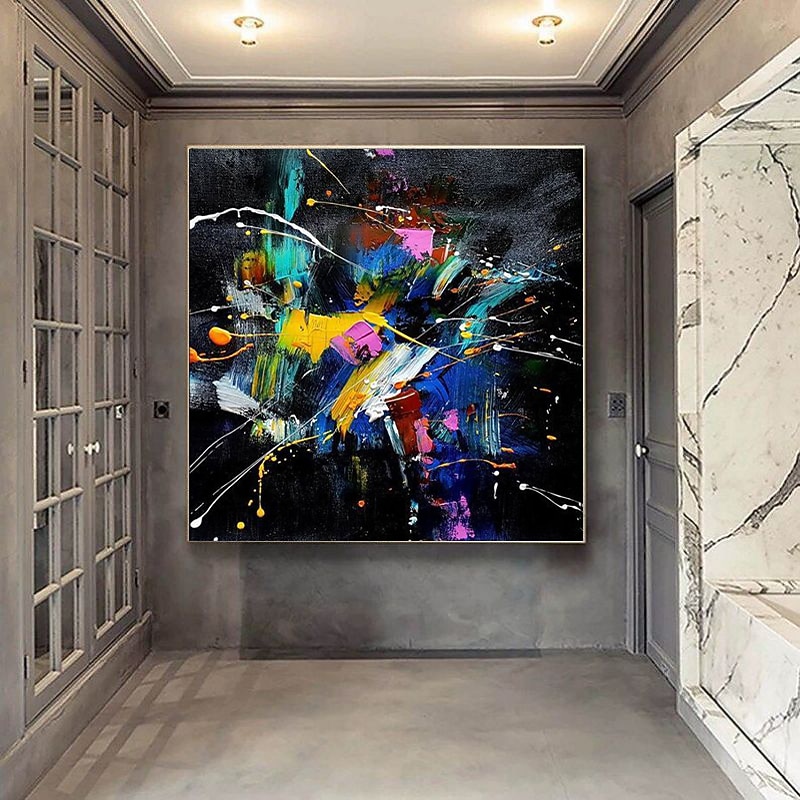 Handmade Oil Painting Canvas Acrylic Wall Art Decoration Modern Abstract Colours Burst Into Bloom for Home Decor Rolled Frameless Unstretched Painting4