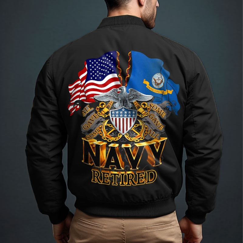 Men's National Flag Bomber Jacket Coat Outdoor Sports Vintage Casual Vacation Daily Wear Going out Printing Denim Fall & Winter Standing Collar Long Sleeve Black Red Army Green4