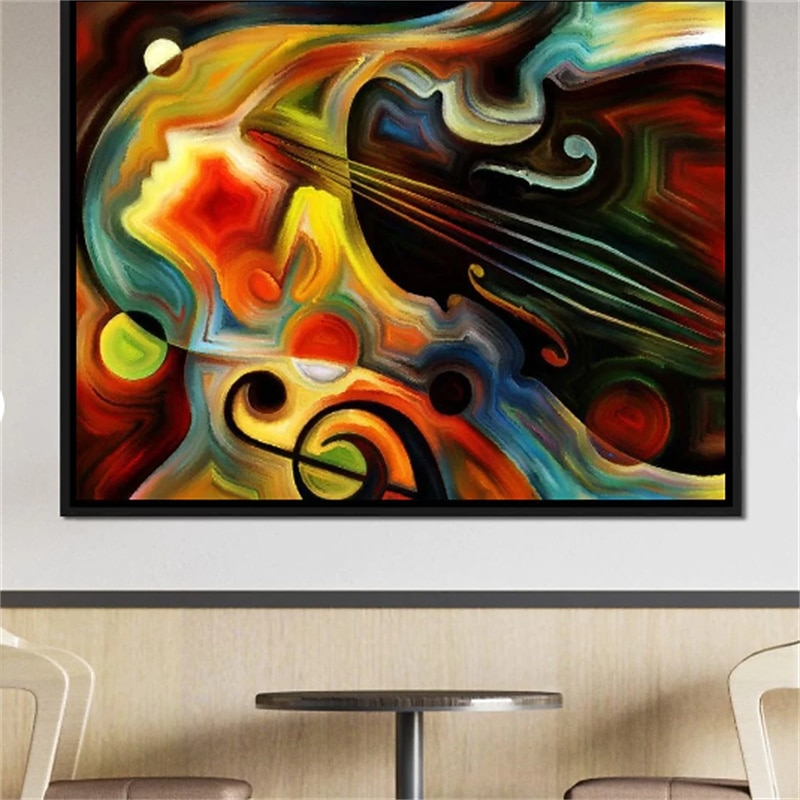 Abstract Wall Art Canvas Violin Mind Prints and Posters Abstract Pictures Decorative Fabric Painting For Living Room Pictures No Frame4