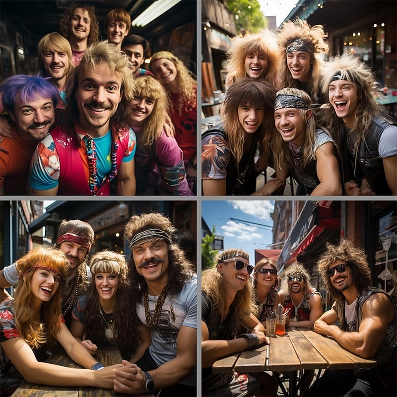 Blonde Mullet wig|Adult Funny Wigs for Men|Pop Rock Wig|Joe Dirt Wig for 70s|80s Wig3