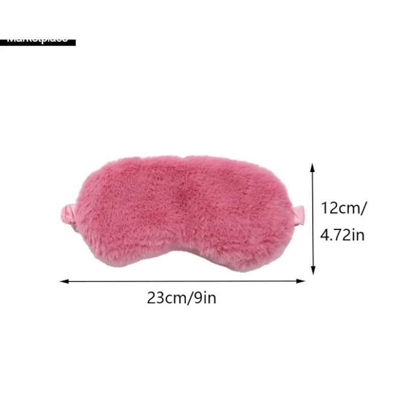 1 PC Plush Eye Masks Elastic Sleep Masks with Elastic Strap Comfortable Sleep Shades for Travel Sleeping4