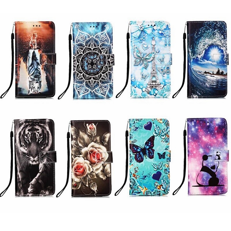 Phone Case For Samsung Galaxy S25 S24 S23 S23 FE S22 S21 Ultra Plus A14 A34 A54 A13 Back Cover Wallet Case with Stand Holder Magnetic with Wrist Strap Retro TPU PU Leather