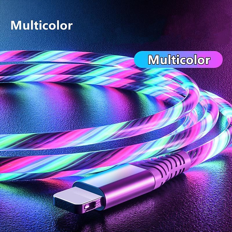LED Glowing USB Fast Charger Cable for iPhone Android Phone for Samsung Huawei Xiaomi Mobile Phone Data Line Fast Charging Cord3