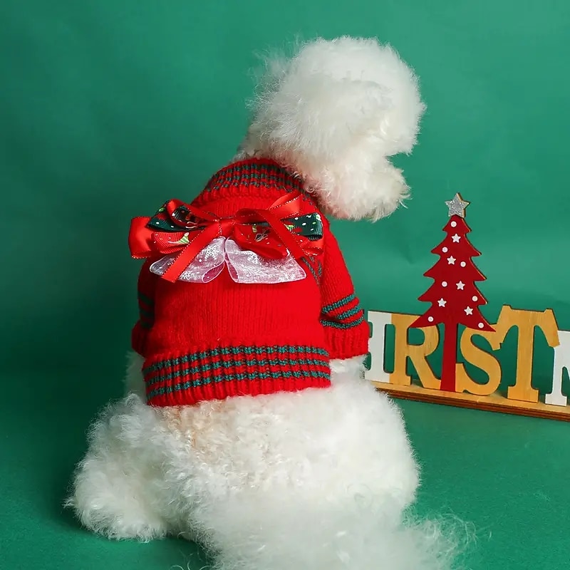 Dog Cat Sweatshirt Christmas Costume Christmas Outfit Party Casual Winter Warm Breathable Soft Washable Comfortable Christmas Outdoor Casual Daily Dog Clothing for Bichon Frise Pomeranian Baby Pet4