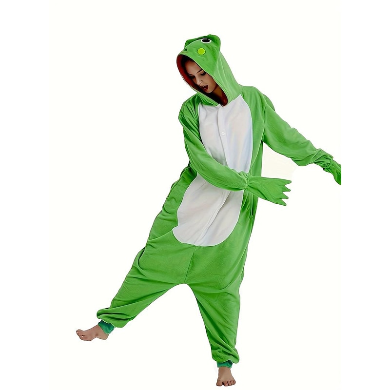 Adults' Animal Nightwear Onesie Pajamas Onesie Costume Carnival Costume Frog Animal Onesie Pajamas Kigurumi Pajamas Pajamas Funny Costume For Men's Women's Carnival Cartoon3