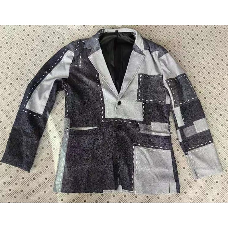 Men's Floral Plaid / Check Long Sleeve Turndown Fashion Streetwear Business Work Wear to work Going out Buttons Print2