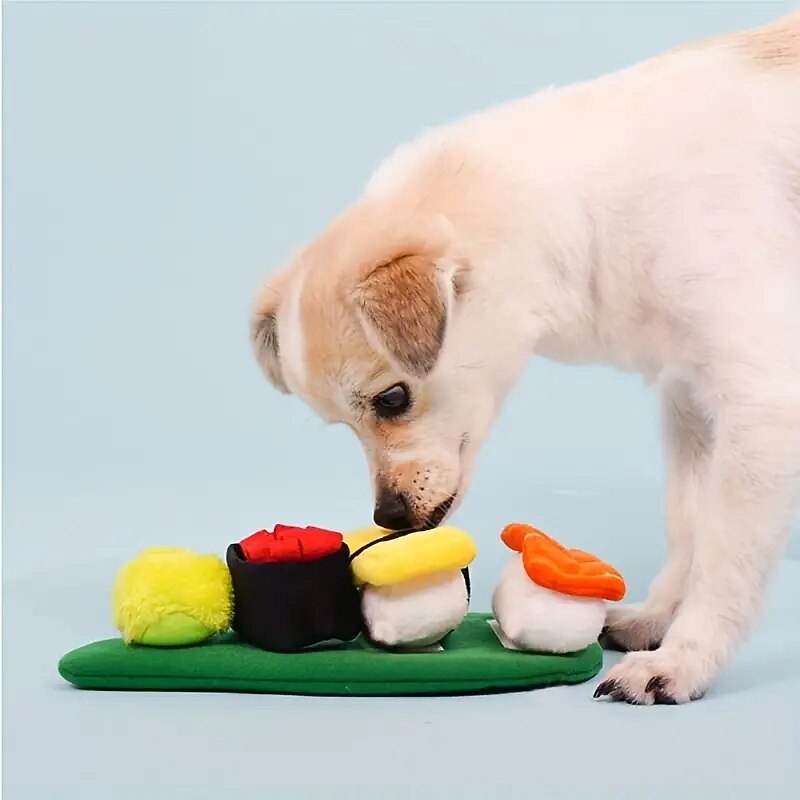 1pc Durable Sushi Design Pet Toy for Grinding Teeth Squeaking and Food Leaking - Interactive Chew Toy for Dogs3