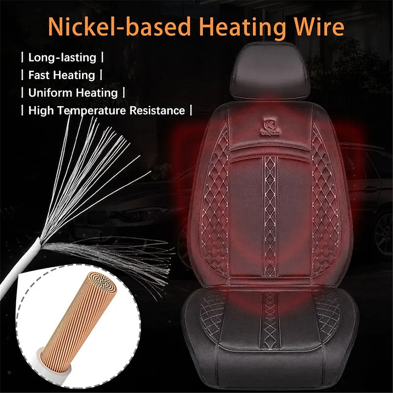 12V/24V Car Seat Heater 120CM Length, Universal Winter Electric Heated Seat Cushion, Warm Car Heating Mat4