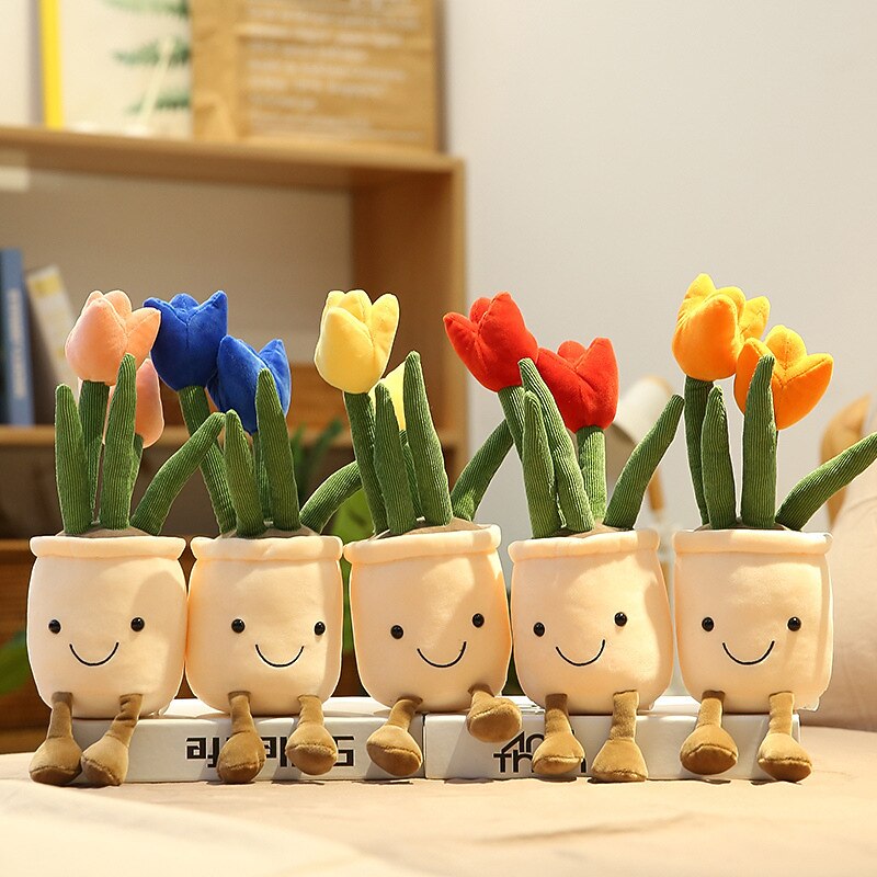Creative Home Decoration Simulation Plant Tulip Succulent Doll Plush Toy Flower Potted Plant Decoration Cloth Doll2