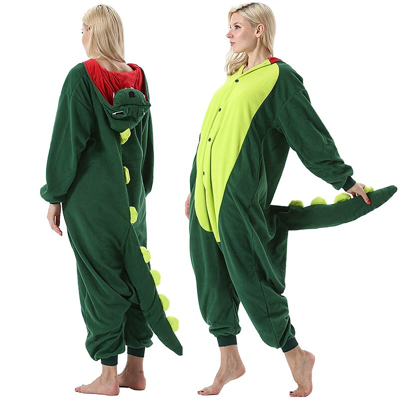 Set with Flannel Onesie Kigurumi Pajamas Cute Matching Claw Slippers Kid's Adults' Dinosaur Funny Pajamas Cosplay Costume For Unisex Christmas Animal Sleepwear Cartoon Homewear4