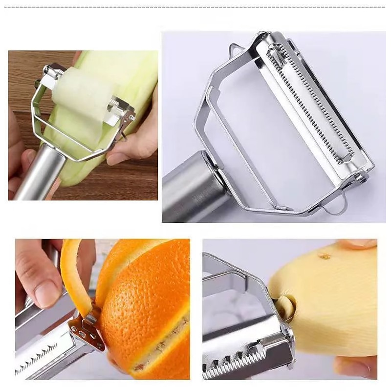 Peeler Stainless Steel Double Layer Multifunction Vegetables and Fruit Grater Home Kitchen Tool3