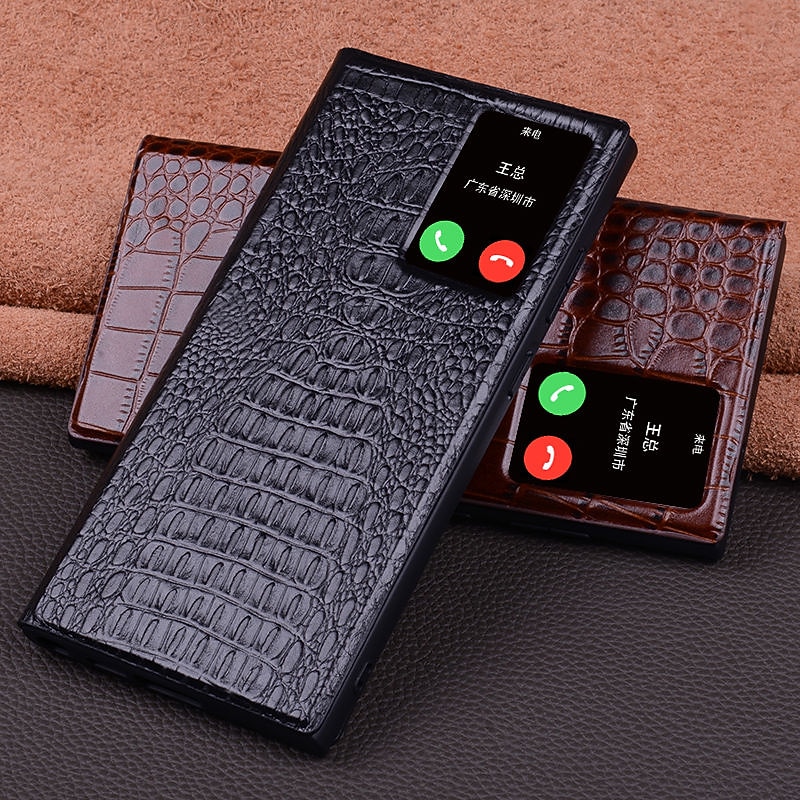Phone Case For Samsung Galaxy S23 Ultra S22 Ultra Flip Cover Auto Sleep Wake Magnetic Warm Genuine Leather2