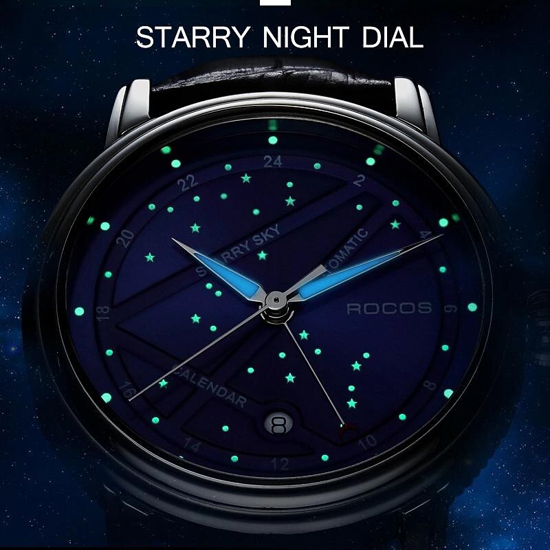 Women Men Mechanical Watch Diamond Minimalist Luxury Fashion Automatic Self-winding Luminous Calendar Waterproof Leather Watch2