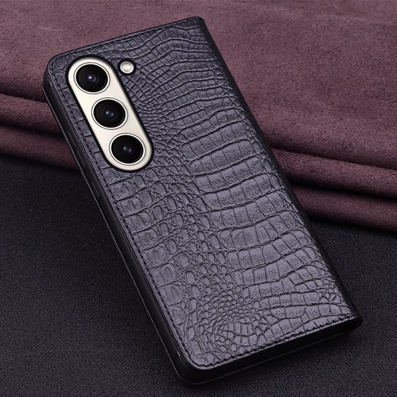 Phone Case For Samsung Galaxy Z Fold 5 Magnetic Adsorption Magnetic Full Body Protective Shockproof Genuine Leather2