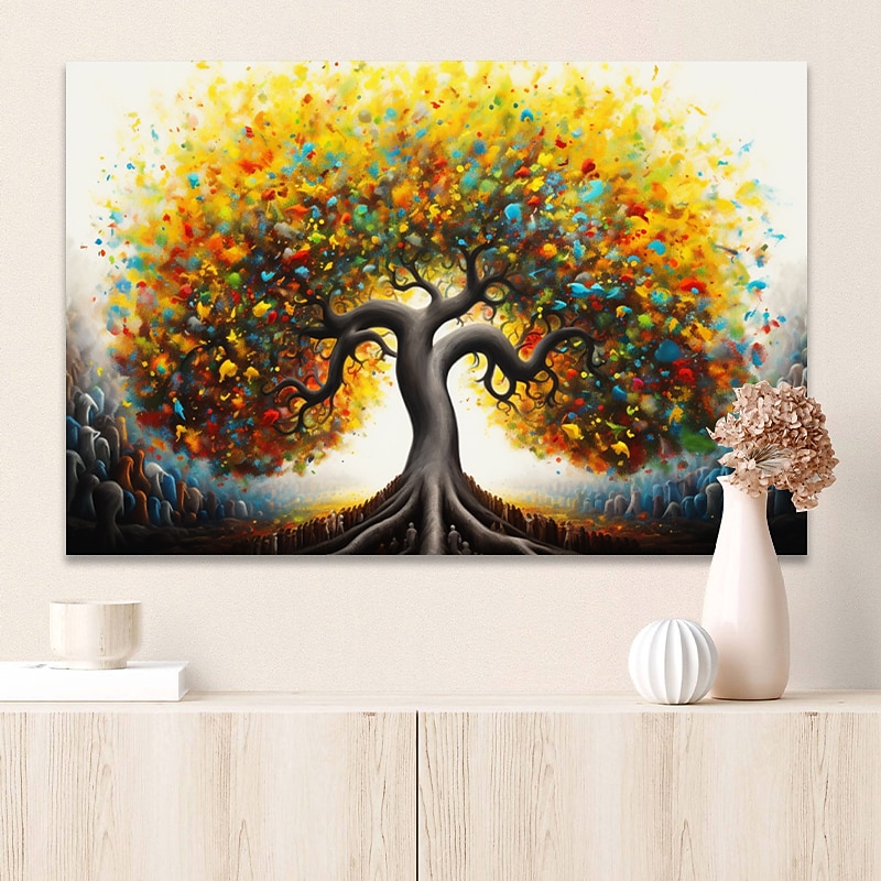 Plants Wall Art Canvas tree of Life Prints and Posters Plants Pictures Decorative Fabric Painting For Living Room Pictures No Frame4