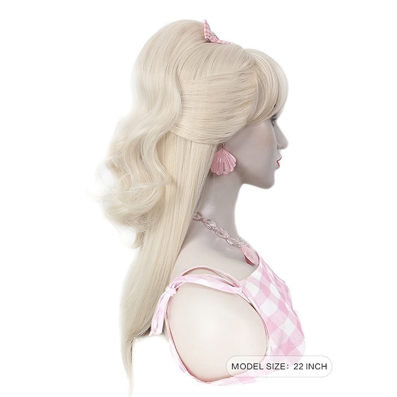 Blonde Barbi Wigs for Women Blond Barbe Wig Long Hair Wig with Costume Accessories  Natural Cute Synthetic Long Body Wave Wigs for Costume Party Halloween Wigs3