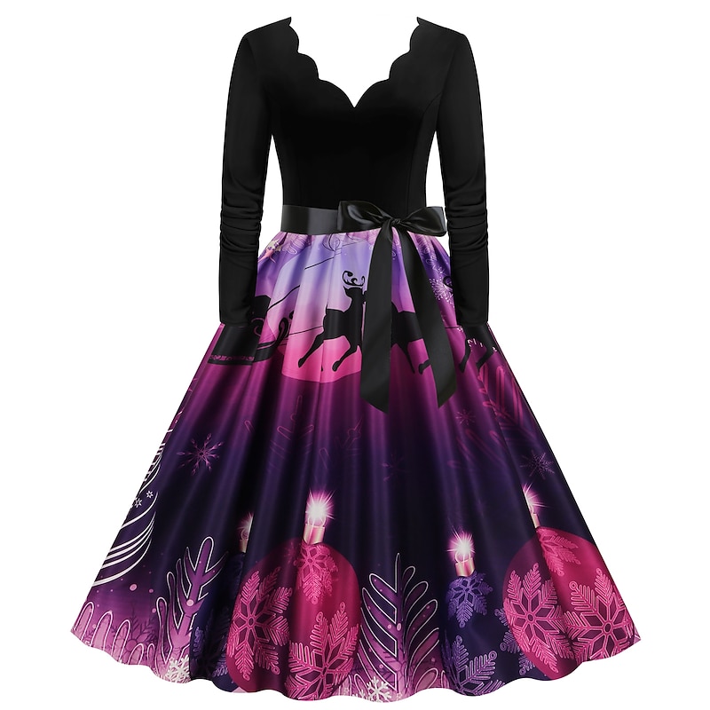 Fancy Christmas Dress Women's 1950s Adults' Christmas Masquerade Christmas Eve Christmas Party New Year Eve Dress4