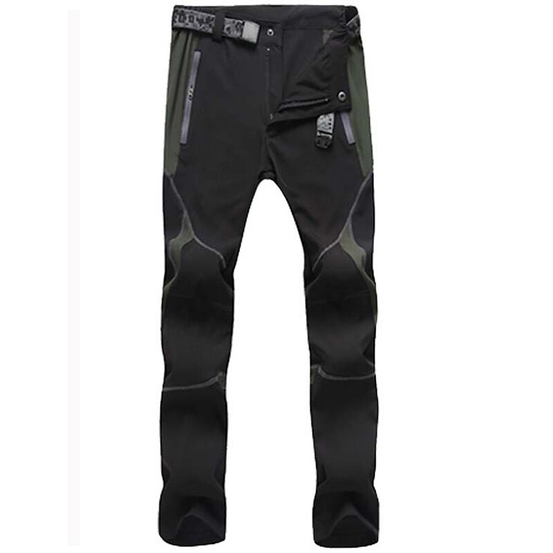 Men's Cargo Pants Cargo Trousers Hiking Pants Buttons Elastic Waist Zipper Pocket Color Block Comfort Breathable Casual Daily Holiday Sports Fashion Black Army Green2