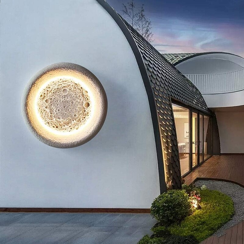 Outdoor LED Wall Light Modern LED Waterproof Moon Wall Lantern SconceTerrace Garage Garden Office Shop Exterior Wall Fixture 110-240V4