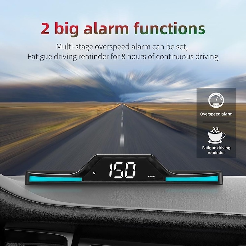 New Digital LED Speedometer Universal GPS/Beidou Car HUD Head Up Display Overspeed Alarm Free Switching of 5 Breathing Lights4