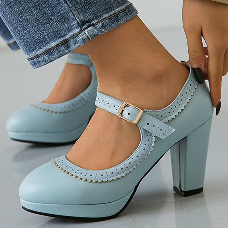 Women's Heels Pumps Snow Boots Plus Size Heel Boots Party Daily Solid Color Winter Stiletto Heel Round Toe Fashion Sexy Casual Faux Leather Loafer Buckle Black White Pink