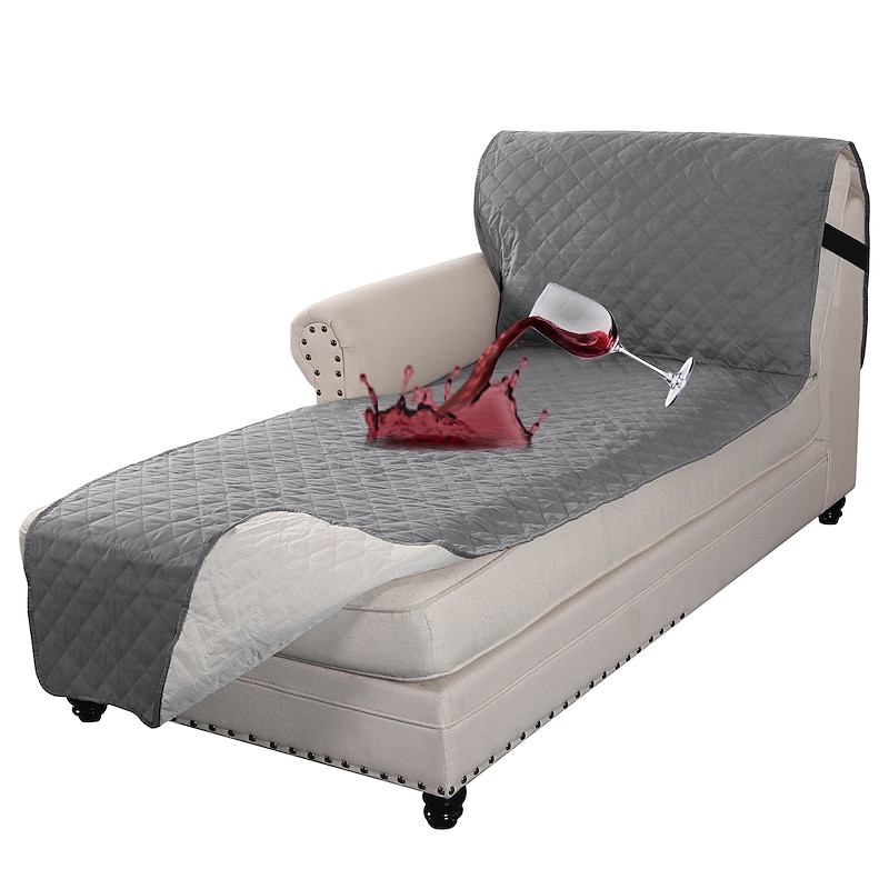 100% Waterproof Reversible Chaise Lounge Couch Cover Water Resistant Sofa Cover Sectional L Shaped Sofa Slipcover with Adjustable Straps Furniture Protector for Dogs2