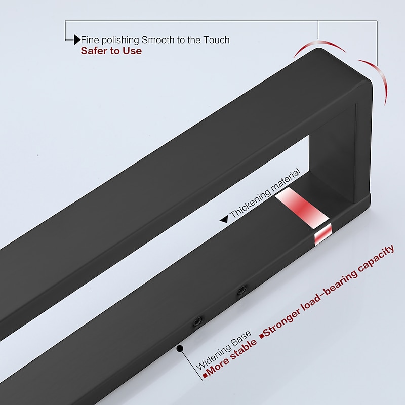 Towel Bar Bathroom Shelf Adorable Creative Antique Modern Stainless Steel Low-carbon Steel Metal 1PC - Bathroom Single 1-Towel Bar Wall Mounted4