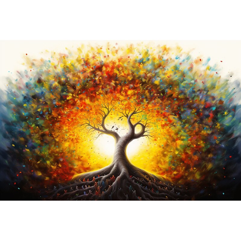 Plants Wall Art Canvas tree of Life Prints and Posters Plants Pictures Decorative Fabric Painting For Living Room Pictures No Frame3
