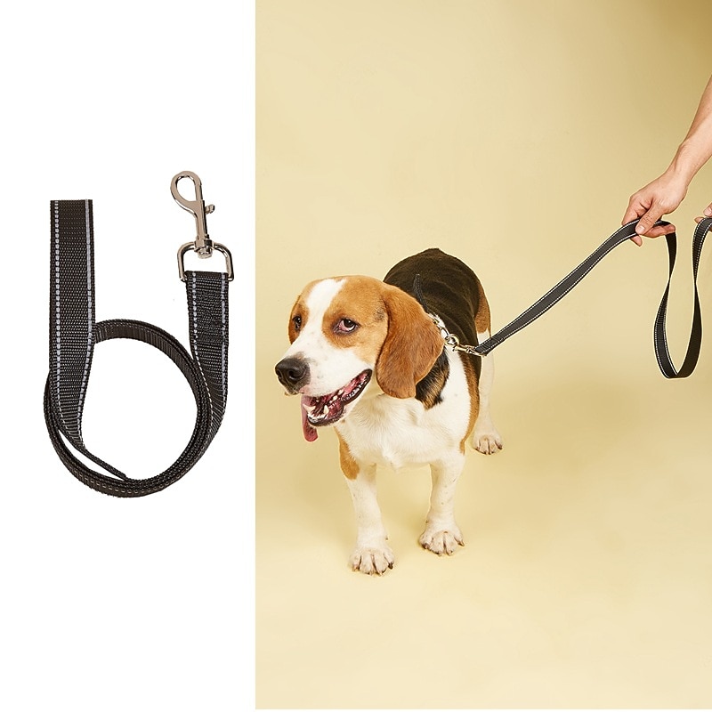 2 Meter Reflective Nylon Pet Traction Rope Comfortable Lining Handle Convenient Training Rope Dog Traction Belt
