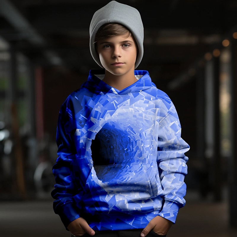 Boys 3D Graphic Hoodie Long Sleeve 3D Print Spring Fall Cool Kids 3-12 Years Daily3