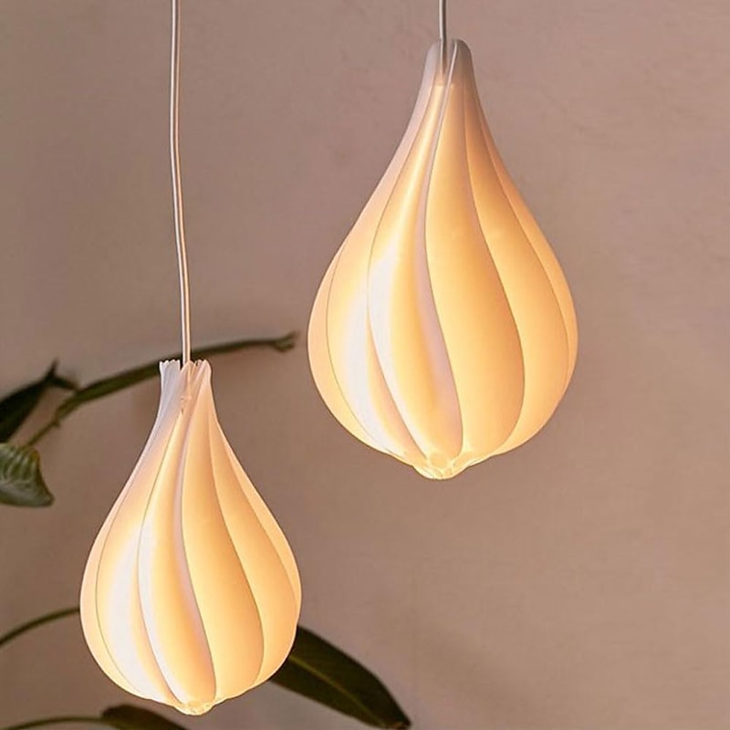 Danish Bud -Shaped Pendant Lamp Acrylic Lampshade Hanging Lamp Length 20*35cm/25*42cm Height LED Pendant Can Be Used for Kitchen Island Bedroom Restaurant Coffee Shop Droplight 110-240V2