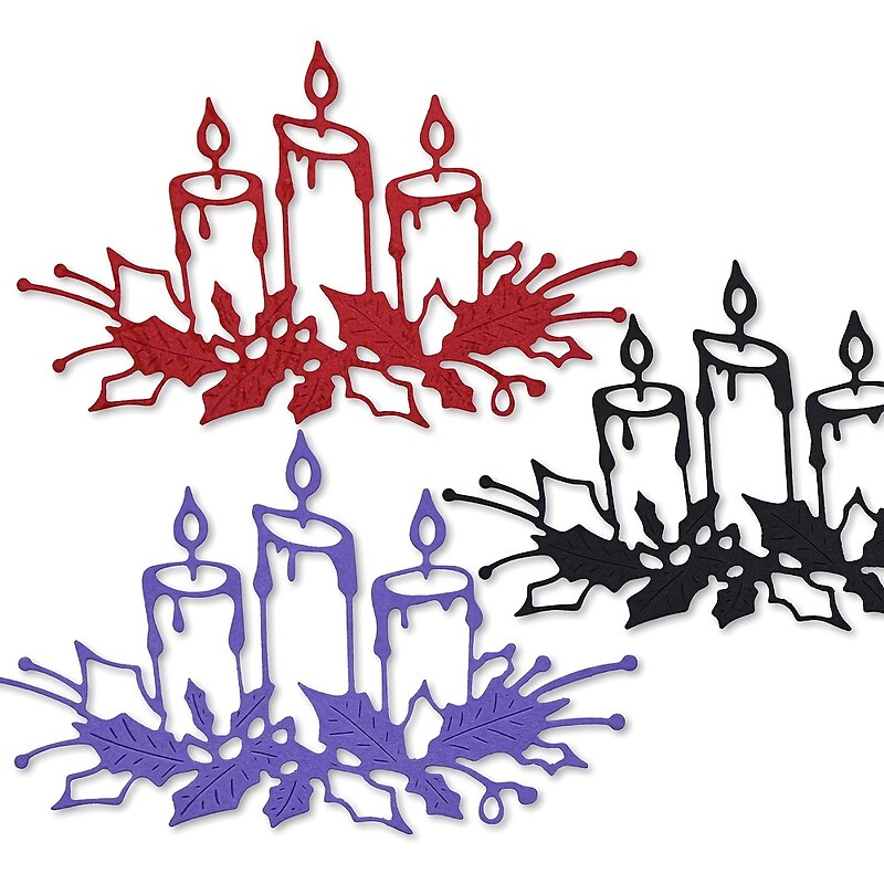 Create Beautiful Crafts with Metal Christmas Candles Cutting Dies - Perfect for Card Making, Scrapbooking, Stamping & More!4