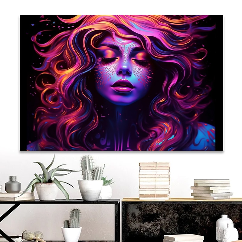 People Wall Art Canvas Beautiful Colorful Woman Prints and Posters Abstract Portrait Pictures Decorative Fabric Painting For Living Room Pictures No Frame4