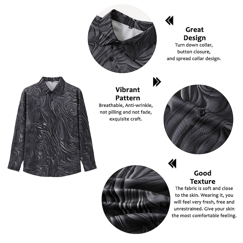 Men's Totem Shirt Button Up Shirt Long Sleeve Vintage Gothic Outdoor Halloween Street Fall & Winter Turndown Buttons Print Black Purple Green khaki2