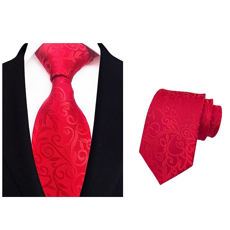 Men's Necktie - Floral Ties Classic Fashion Party Meeting Outfit Business Neck Ties 1 Pc Necktie Mens Classic Necktie Floral Neckties Print Jacquard Tie Fashion Vintage Formal Business3