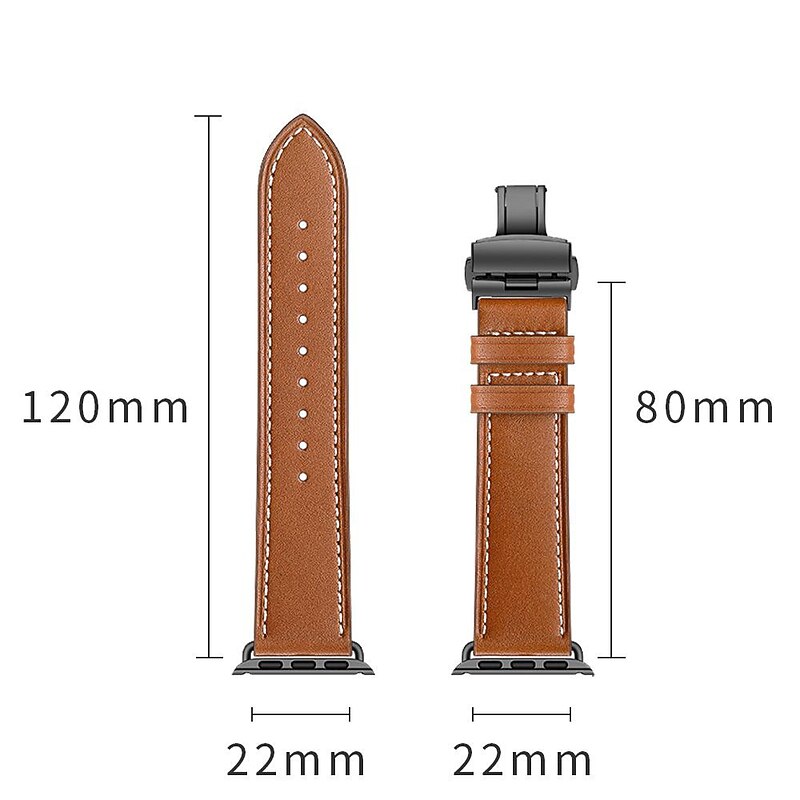Genuine Leather Strap Band for smart watch Ultra/Ultra2 49mm 9 8 7 45mm 41mm 44mm 40mm 42mm 38mm men women metal butterfly buckle watchband bracelet belt  for watch series3