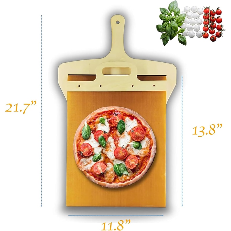 Sliding Pizza Peel - Pala Pizza Scorrevole, The Pizza Peel That Transfers Pizza Perfectly | Non-Stick, Pizza Peel Shovel With Handle, Dishwasher Safe Pizza Peel, Accessory for Pizza Ovens3