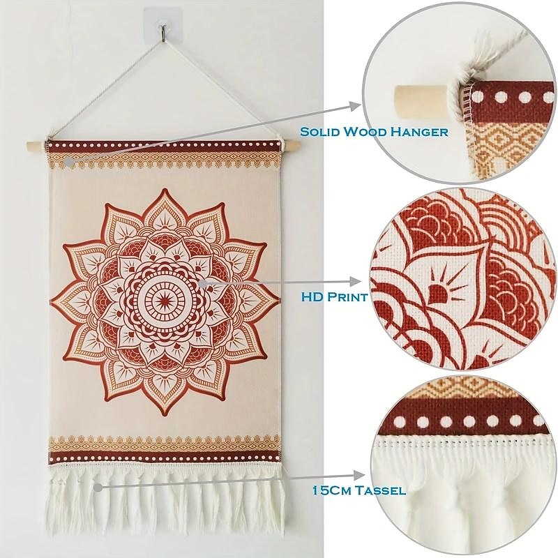 Bohemian Mandala Woven Tapestry Nordic Living Room Bedroom Home Decor Boho Tapestry Entrance Wall Hanging Tassel4