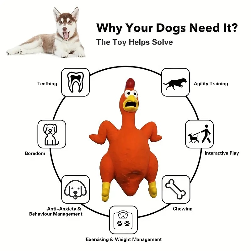 Interactive Turkey Latex Squeaky Chew Toy - Perfect for Medium & Large Dogs!