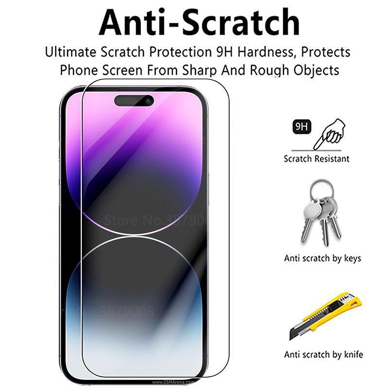 3 Sets Screen Protector + Camera Lens Protector For Apple iPhone 16 iPhone 15 14 Pro Max Tempered Glass Privacy Anti-Spy 9H Hardness Anti Bubbles Anti-Fingerprint Scratch Proof2
