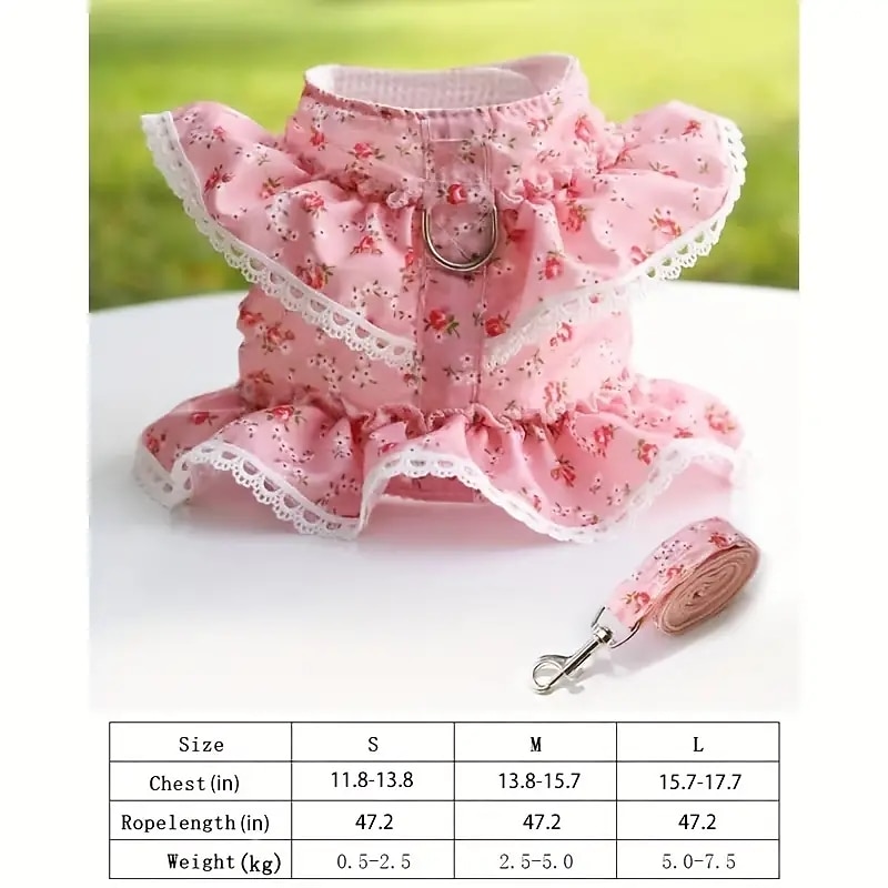 Dog Cat Harness Cute Casual Winter Breathable Soft Washable Comfortable Outdoor Casual Daily Dog Clothing for Bichon Frise Pomeranian Baby Pet Papillon Small2