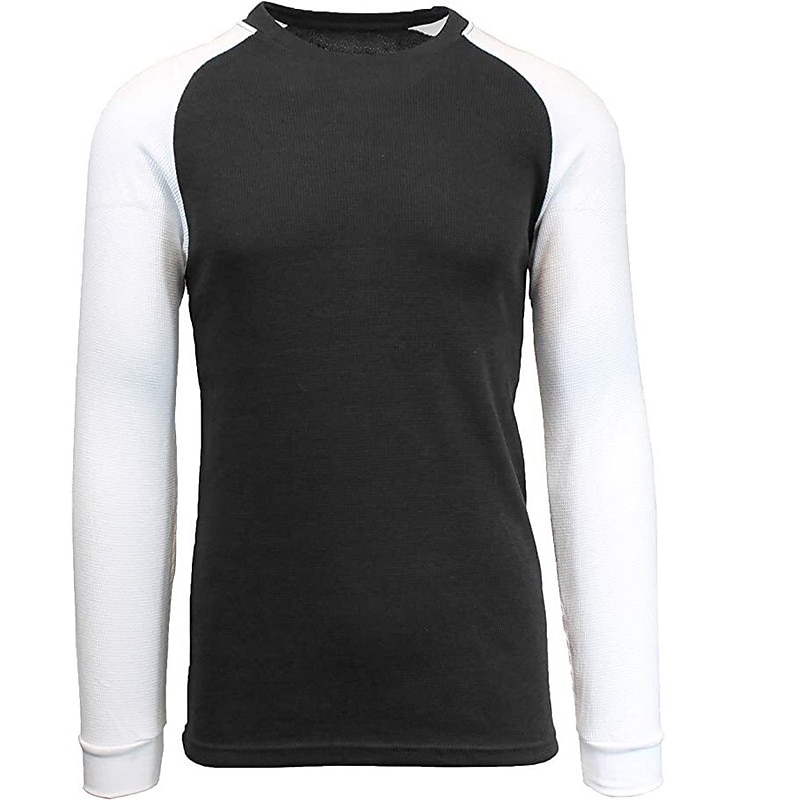 Men's T Shirt Tee Top Long Sleeve Shirt Long Sleeve Crew Neck Fall & Winter Color Block Raglan Sleeve Fashion Designer Basic Patchwork Vacation Street Going out Dark Red Black White Top Tee for Men3