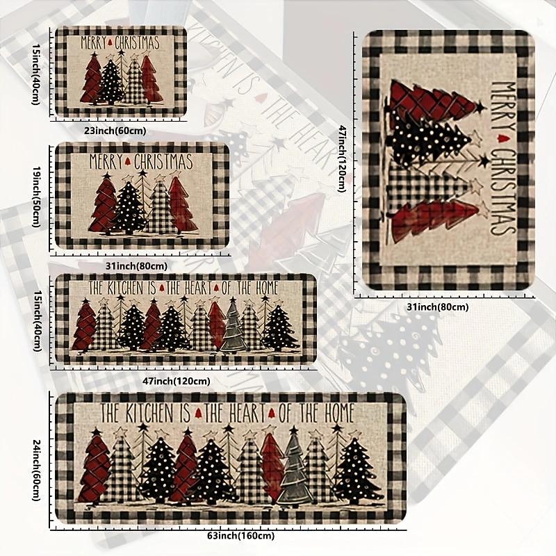 Christmas Decorations Floor Mat Kitchen Mat Water Absorption Oil Absorption Kitchen Floor Mat 1 Piece Holiday Decoration Floor Mat Doormat for Entering Households3