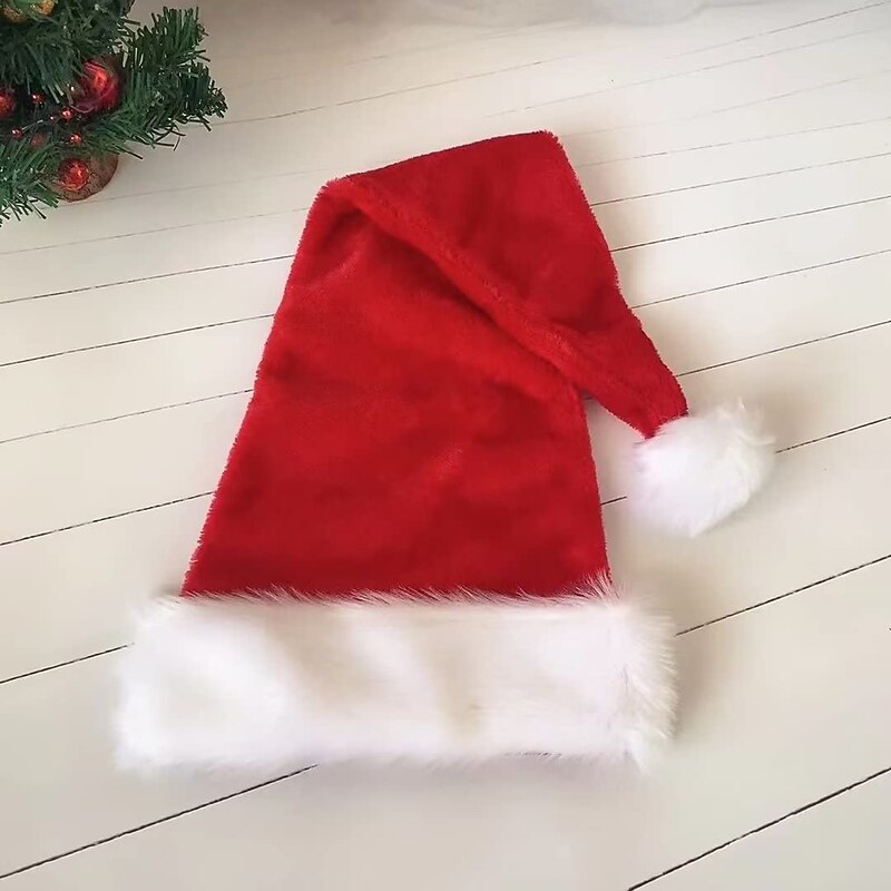 2 PCS Santa Claus Plush Christmas Hat Men's Women's Unisex Warm Party Holiday Party Christmas Gifts Christmas New Year Masquerade Easy Halloween Costumes4