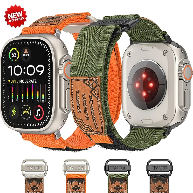 Sport Loop Compatible with Apple Watch band 38mm 40mm 41mm 42mm 44mm 45mm 49mm Adjustable Breathable Nylon Strap Replacement Wristband for iwatch Series Ultra 8 7 SE 6 5 4 3 2 1